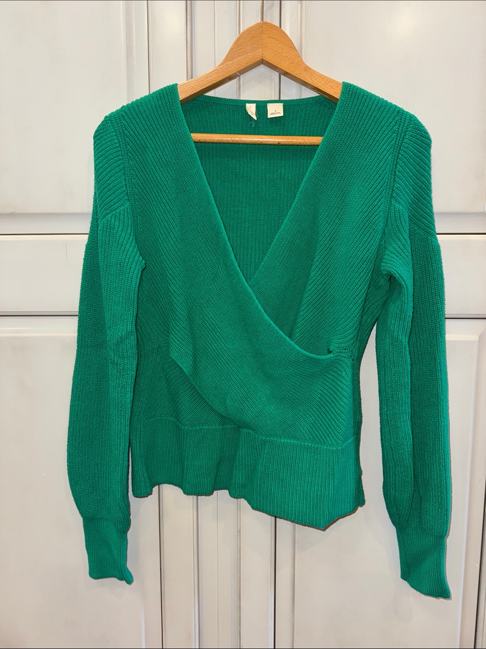 Moth Emerald Wrap V-Neck Sweater